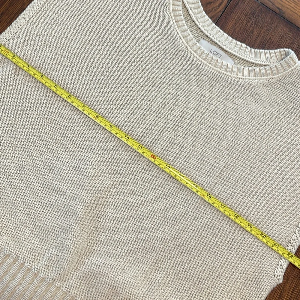 LOFT Beige Knit Muscle Tee - Picture 4 of 7